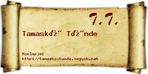 Tamaskó Tünde névjegykártya